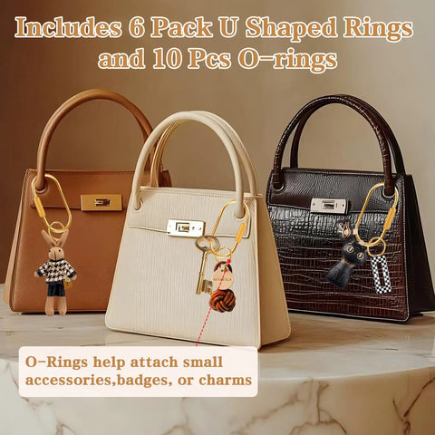 Solid Brass Key Rings Bulk Gold Tone Key Chain Organizer With Secure Screw Locking For Men And Women on handbags