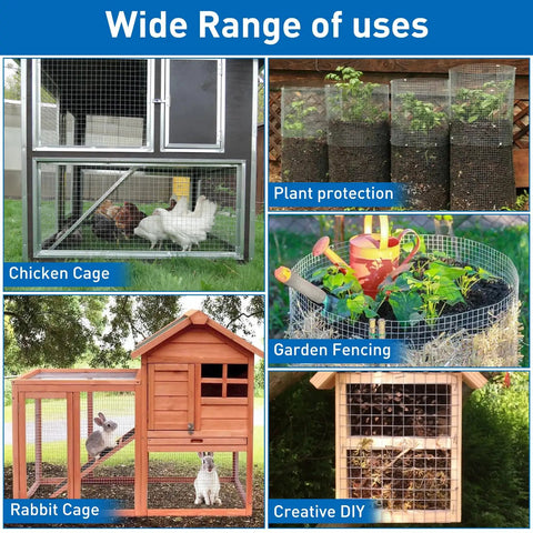 Heavy Duty Galvanized Welded Hardware Mesh Fence Ideal For Poultry Bird Wire Rabbits Gophers And Snakes 15.7 Inch By 6 Foot Cage Netting Rust Resistant Cage Screen used in chicken and rabbit cages, garden fencing and plant protection.
