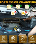 Electric Oil Extractor Pump 12V 24V High Power 100W Copper Motor in use for car oil change under hood with long hose