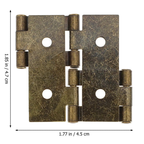Close-up of Retro Green Iron Cabinet Hinges Set With Smooth Noiseless Action For Cabinets And Furniture, double-sided vintage style.