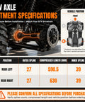 Fitment specifications and dimensions of Heavy Duty Rear CV Axle Shaft Assembly For Yamaha Rhino 450 660 700.