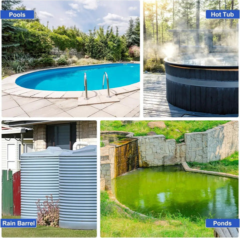 Heavy Duty Submersible Sump Pump Featuring Solid Stainless Steel Build And Smooth 5500 GPH Drainage For Hassle Free Pool Hot Tub Pond Water Removal And Clean Or Dirty Transfer Setup Includes Quick Hookup Adapters with outdoor pools, hot tub, rain barrel, and pond.