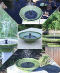 Sun Powered Ceramic Bird Bath Fountain For Outdoors Garden And Yard Decor No Battery Needed Solar Water Feature Durable