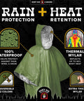 Survival Poncho With Built In Emergency Blanket For Rain Protection And Heat Retention Storm Ready Weatherproof Outdoor Gear
