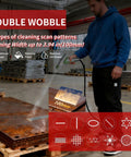 Heavy Duty 1500W Double Wobble Laser Welder Cutting And Cleaning Rig With Auto Wire Feeder For Tough Metal Jobs and Slick Seam Finishes On Stainless Steel Alloys in use, demonstrating cleaning scan patterns.