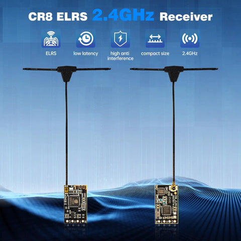 Two Pack 2.4GHz ELRS Nano Receiver With 55mm T Antenna For ELRS FPV Remote Controllers Ideal For FPV Drones Tiny Whoops