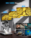 7 Inch IPS Digital Microscope With Rotatable HD Screen 1200X Magnification, 16MP Camera, Coin Microscope With Built In Lights For Ultra Crisp Close Ups, Easy Viewing, No Lag Imaging, Perfect For Classrooms And Hobbyists. Showing coin detail and inspection uses