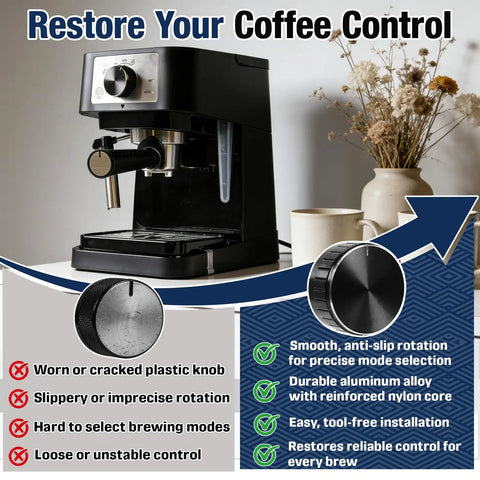 Premium Aluminum Knob Replacement For Stilosa EC260BK Espresso Machine, Easy Turn Dial, Smooth Mode Selection, Durable Black Alloy Exterior, Direct Replacement For Precise Controls And Reliable Brewing on espresso machine