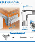 Heavy Duty Galvanized Steel 2x4 Workbench Bracket Kit with eight corner brackets for DIY projects installed on wooden workbench.