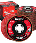 Top Shelf Ceramic Flap Discs 40 Grit Type 29 4 1 2 Inch Angle Grinder Wheel For Metal Polishing And Grinding displayed in a package.