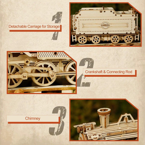Wooden Model Car Kit For Adults A Fun Hands On 3D Puzzle Build with detachable carriage and realistic crankshaft details
