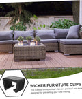 Outdoor Sofa Clips 12 Pack For Sectional Couches And Rattan Furniture, windproof connection fasteners on patio set