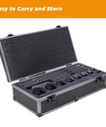 Open case displaying Keyway Broach Set 18 Piece HSS Inch Tool Kit For Precision Machining with custom slots for tools.