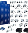 LocBoard Kit Pair Of 18 In By 36 In Stainless Steel Pegboards In Blue Hidden Mounting Hardware Versatile Wall Mounts Components
