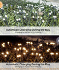10 Pack Solar Garden Lights Outdoor Upgraded Swaying Waterproof Lights with Flexible Copper Wires, day and night display