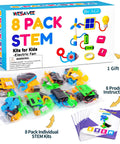 Eight Pack Electrical Fan STEM Kits For Kids Ages 8 To 12, Hands On Science And Engineering Toys For Boys And Girls, Classroom Projects, Independent Assembly, Learn Circuits And Motors, Batteries Not Included, showing kit contents and box