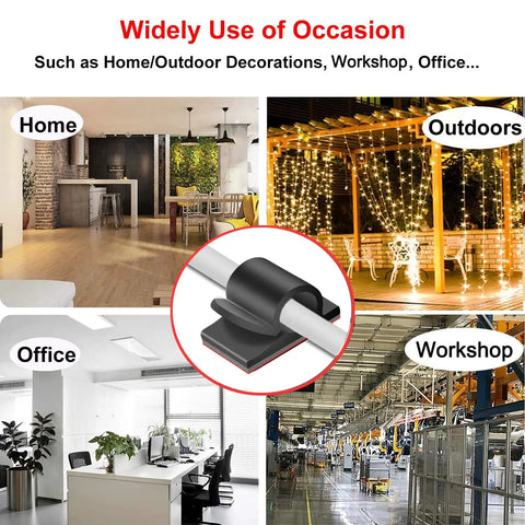 Adhesive Cable Clips With Storage Case 40Pcs Wire Clips for home, office, outdoors, and workshop use