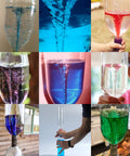 Kid Friendly Tornado Bottle Connector Kit 20 Pieces Plastic Vortex Tubes For Scientific Experiments Five Color Set displayed