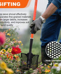 Detachable Sand Sifter Shovel With 45 Inch Fiberglass Handle And D Grip For Go To Beach Cleanup Or Farm Cleanup Powder Coated Steel