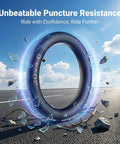 Beefy Heavy Duty Fat Bike Inner Tube 20x4.0 With Schrader Valve against a clear sky, showcasing durability and resistance.