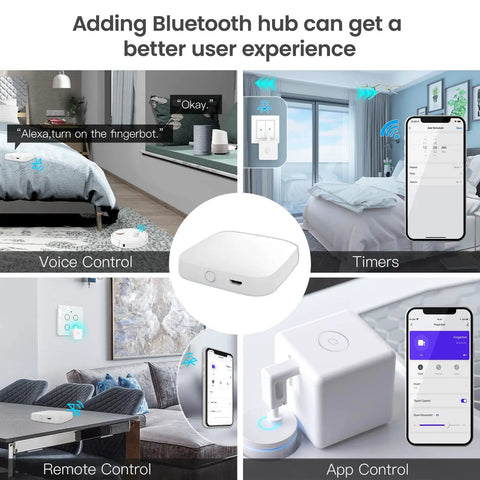 Fingerbot Plus Smart Button Pusher Upgrade With Touch Control Retrofit Any Appliance With Sticker No Wiring Needed Works With Smart Life App And Tuya Hub Bluetooth Connects To Alexa And Google Home Timer Scheduling for voice, app and remote control
