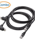 10Gbps Ready Cat 6 Right Angle Ethernet Cables Dual Pack 5 Foot Up And Down Angled RJ45 Patch Cables Bundle