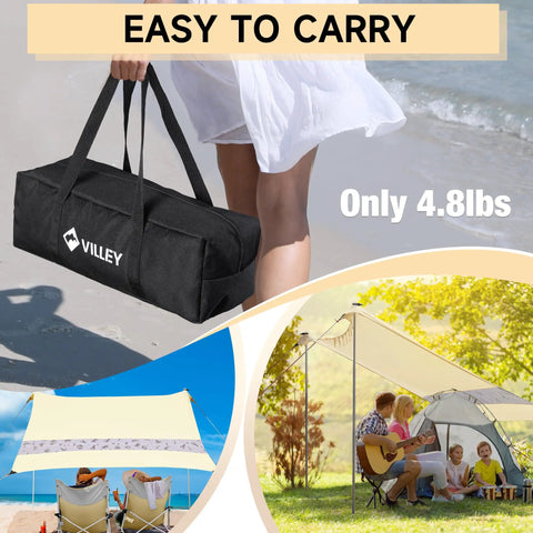 Carrying bag for 5 Person Beach Tent Sun Shelter with UPF50+ Protection, 8x7 Ft Portable Beach Canopy with accessories