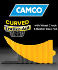 Curved Trailer Aid With Wheel Chock And Rubber Base Pad, Six And A Half Inch Lift, displayed against black background