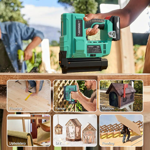 Total Game Changer 20V Cordless Brad Nailer And Electric Staple Gun Kit With 1000 Piece 18 Gauge Nails Battery Powered Smooth Operator For Stress-Free Home Repair And Crafts