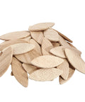 Beechwood No 20 Joining Biscuits For Woodworking 1000 Bulk Pack piled randomly showing texture and thickness