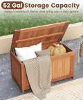 Wood Deck Storage Box 52 Gallon For Patio Cushions And Pillows Garden Tools Pool Accessories And Outdoor Gear Sturdy Outdoor Chest With Big Top Load Weatherproof Natural Wood Finish Indoor Outdoor Storage Solution