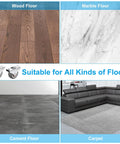 Image showing 2 Inch Rigid Fixed Caster Wheels for various floor types including wood, marble, cement, and carpet.