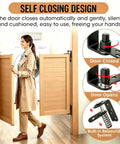 Badass Heavy Duty 304 Stainless Steel Self Closing Cafe Door Hinges Black Saloon Swing Mounts showing self-closing action in use.