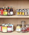 2 Pack Nine Point Five Inch Lazy Susan Turntables For Cabinet Pantry Refrigerator Organizer Non Slip 360 Degree Spin Storage Shelves