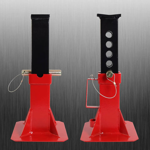 Heavy Duty 12 Ton Automotive Jack Stands Adjustable Height For Cars And Trucks 26,400 Lb Capacity Red 1 Pair Built Tough