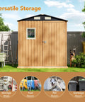 6X4Ft Garden Storage Shed With Lockable Door Steel Tool Shed With Clear Window Anti Corrosion Metal Shed For Backyard Patio