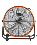 Drum Fan 24 Inch High Velocity Floor Fan 8700 CFM Heavy Duty Industrial Ventilation With 3 Speed Settings 360 Degree Tilting