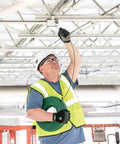 Person using Reel X Stainless Steel Fishtape 240 Foot One Eighth Inch Wide For Smooth Cable And Power Line Pulling