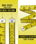 Pack Of 2 Fabric Tape Measure For Body Measurements, Soft Measuring Tape, dual scale in inches and cms, 60 inch 150 cm