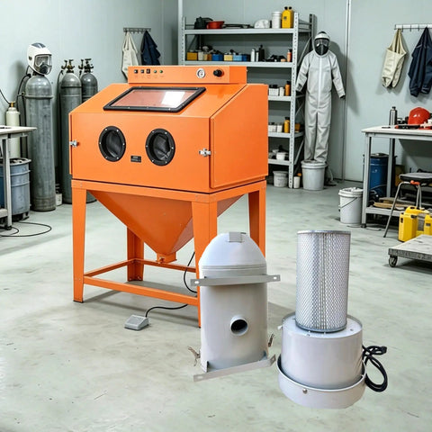 Heavy Duty Dust Collector Filter Cartridge With Outer Mesh 12.6 Inch Opening And 23.62 Inch Height in a workshop