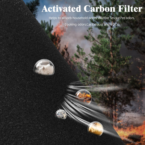Activated carbon detail of 2 Packs D10 Replacement Filters For Tailulu D10 Air Purifier 3 In 1 Premium Activated Carbon Filter