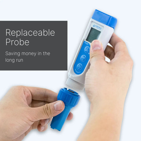 AI316 Premium 5 In 1 Pocket Tester Kit For PH EC TDS Salinity And Temperature With Waterproof Build Replaceable Multi Parameter Probe And Big Backlit LCD For Fast Accurate Readings, replaceable probe