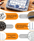 All-In-One 1680-Piece High Hardness Screws, Bolts, Nuts, Nails, And Wood Screws Assortment Kit with M3 to M6 sizes in box