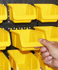 36 Pack Pegboard Bin Kit With 18 Medium And 18 Large Yellow Bins For Garage Workshop Craft Room Office And Workbench Organization