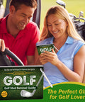 Pocket Sized Golf Reference Cards Durable PVC Cards With Tips For Iron Shots On The Go Dope Gift For Golfers Men And Women shown in use by golfers in a cart