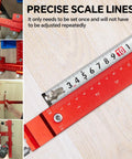 Close-up of Pro Grade Aluminum Cabinet Hardware Jig For Handles Pulls And Knobs With Automatic Center Punch And Easy Install Template