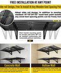 Heavy Duty Garage Wall Shelving Set 2-Pack 2x3ft Adjustable Metal Shelves, Wall Mounted Floating Storage Rack, 560lb Load Capacity