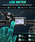 LCD meter display on Kick Back And Roll Easy 26 Inch Electric Bike For Adults With 500W Brushless Motor and 48V Removable Battery.