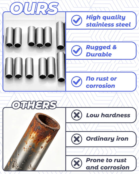 Stainless Steel Spacer Bushing Kit For M6 Unthreaded Spacers Three Popular Sizes In One Handy Must Have Set 6x8x10mm 6x8x20mm 6x8x30mm With Organized Storage Box Ideal For Wheel And Suspension Spacing Projects, stainless steel spacers
