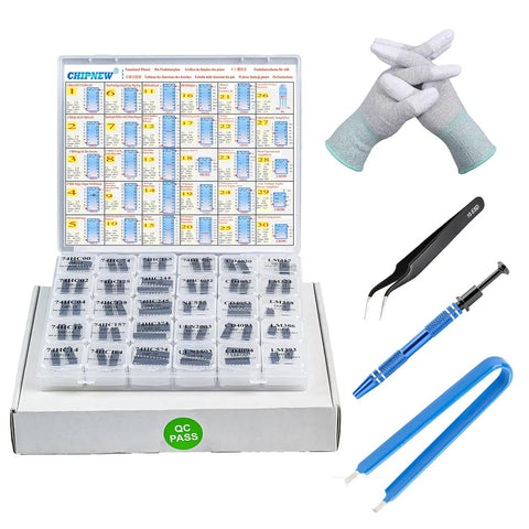 64 In 1 IC Kit For Electronics Nerds And Pros Pro Edition Packed With Dope Logic Gates 74HCxx CD40xx LM358 Op Amp 555 Timers